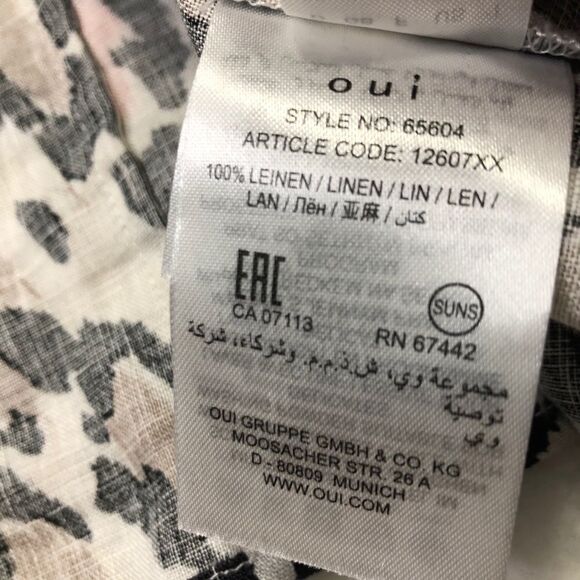 OUI Leopard Print Linen Blouse - Picture 6 of 9